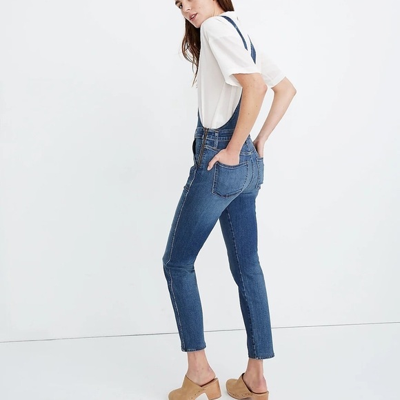 Madewell Stovepipe Overalls in Lorton Wash Blue Jean Denim Size Small - Picture 2 of 16